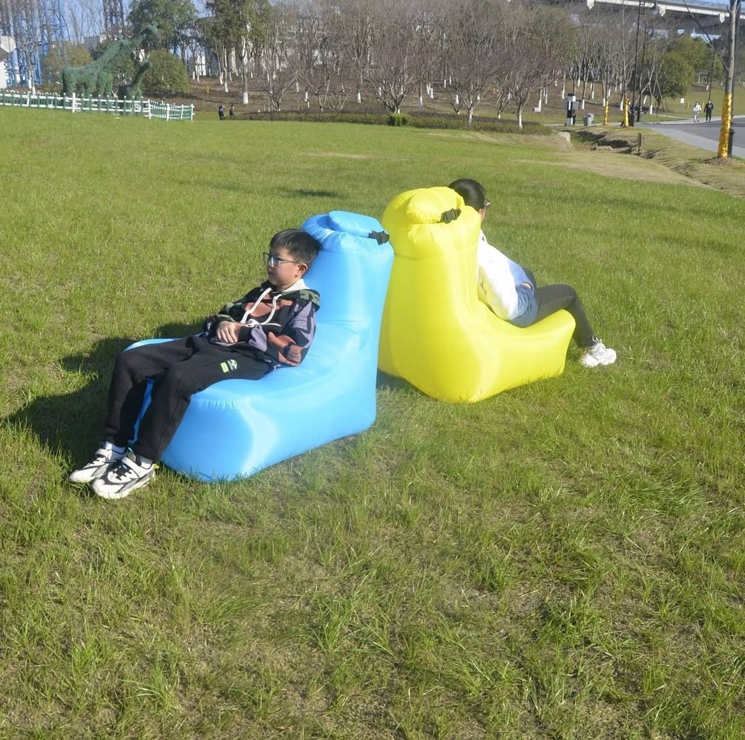 Sky Blue Air Bean Bag Chair detail 1